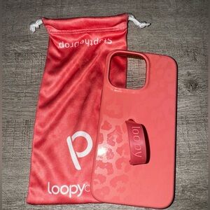 Coral leopard iPhone 13 Pro loopy